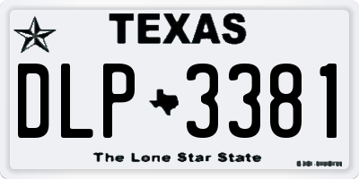 TX license plate DLP3381