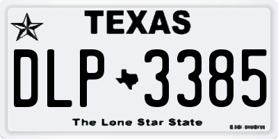 TX license plate DLP3385