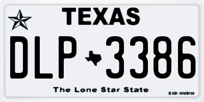 TX license plate DLP3386