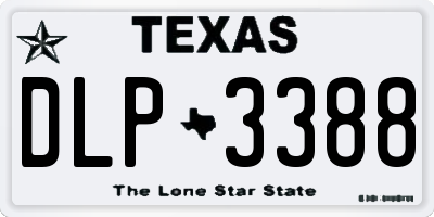 TX license plate DLP3388