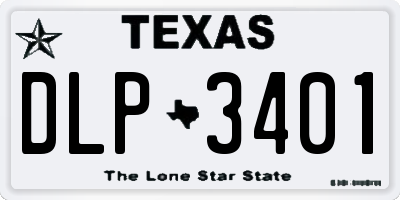 TX license plate DLP3401