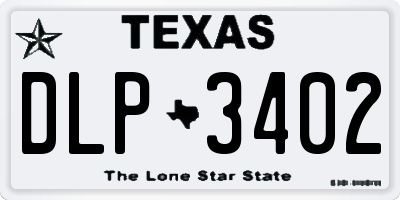 TX license plate DLP3402