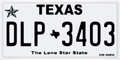 TX license plate DLP3403