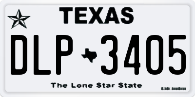 TX license plate DLP3405