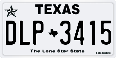 TX license plate DLP3415