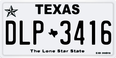 TX license plate DLP3416