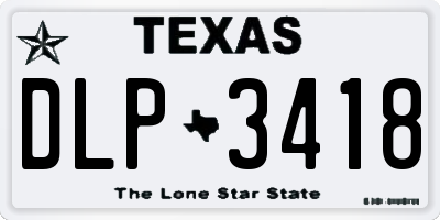 TX license plate DLP3418