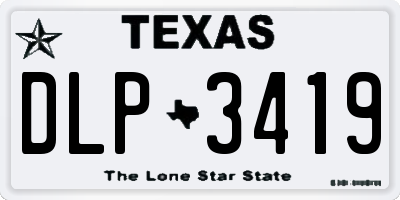 TX license plate DLP3419