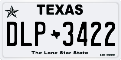 TX license plate DLP3422