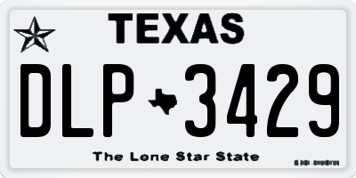 TX license plate DLP3429