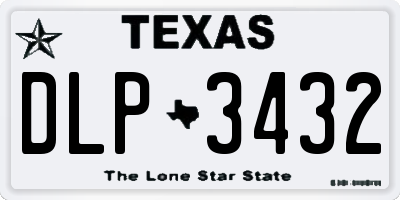 TX license plate DLP3432