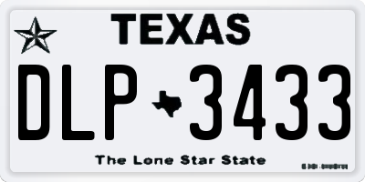 TX license plate DLP3433