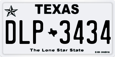 TX license plate DLP3434