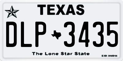 TX license plate DLP3435