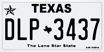 TX license plate DLP3437