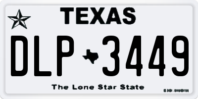 TX license plate DLP3449