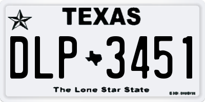 TX license plate DLP3451