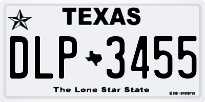 TX license plate DLP3455