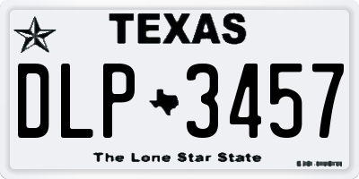 TX license plate DLP3457