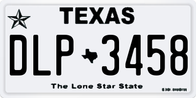 TX license plate DLP3458