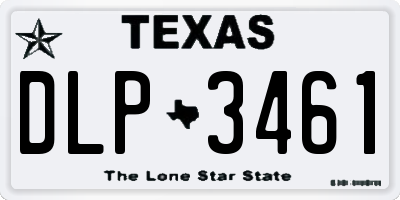 TX license plate DLP3461
