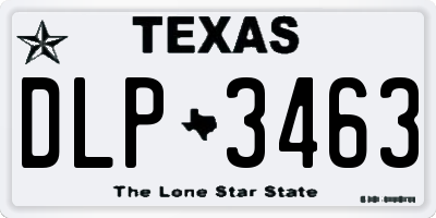 TX license plate DLP3463