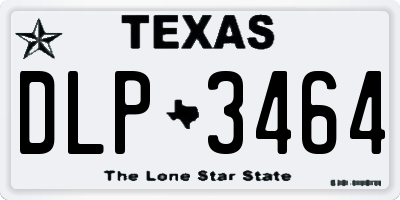 TX license plate DLP3464
