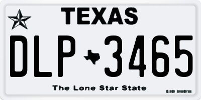 TX license plate DLP3465