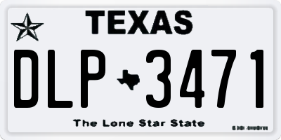 TX license plate DLP3471