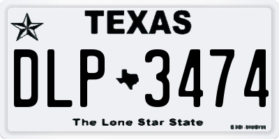 TX license plate DLP3474