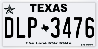 TX license plate DLP3476
