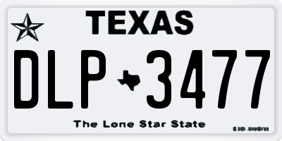 TX license plate DLP3477