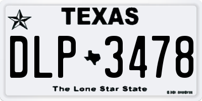 TX license plate DLP3478