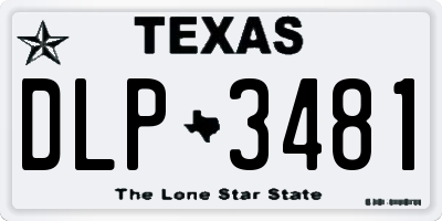 TX license plate DLP3481
