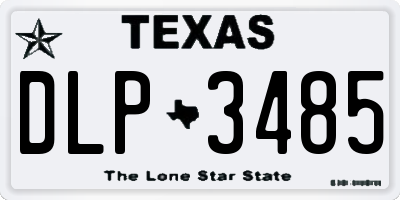 TX license plate DLP3485