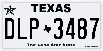 TX license plate DLP3487