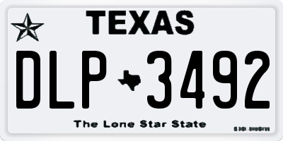 TX license plate DLP3492