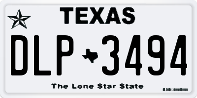 TX license plate DLP3494