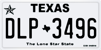 TX license plate DLP3496