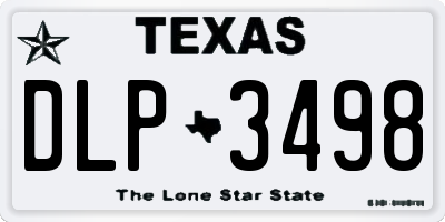 TX license plate DLP3498