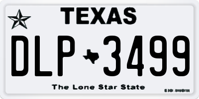 TX license plate DLP3499