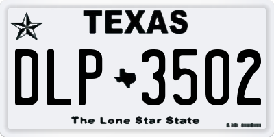 TX license plate DLP3502