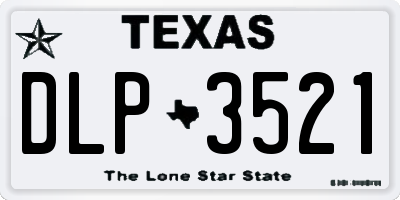 TX license plate DLP3521