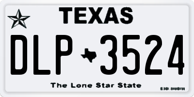 TX license plate DLP3524