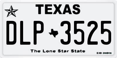 TX license plate DLP3525