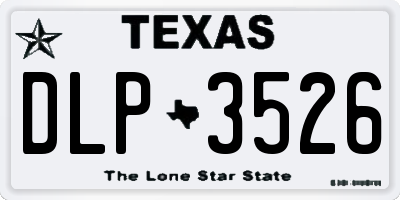 TX license plate DLP3526