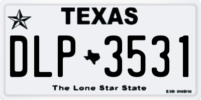 TX license plate DLP3531