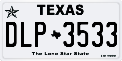 TX license plate DLP3533