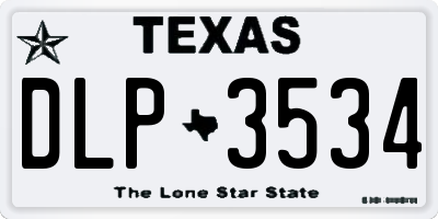 TX license plate DLP3534