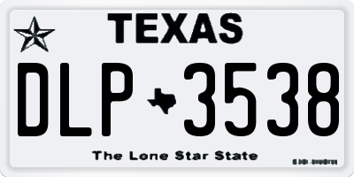 TX license plate DLP3538